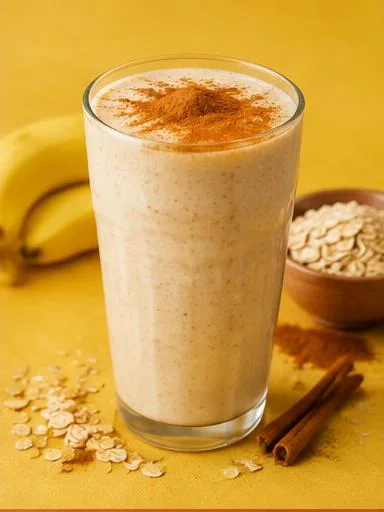 Vitamina de banana com aveia e leite em pó