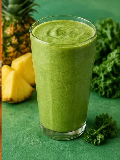 Vitamina verde de abacaxi com couve