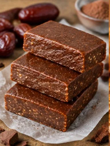 Barrinha gelada de cacau e tâmara