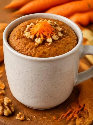 Bolinho proteico de caneca de cenoura
