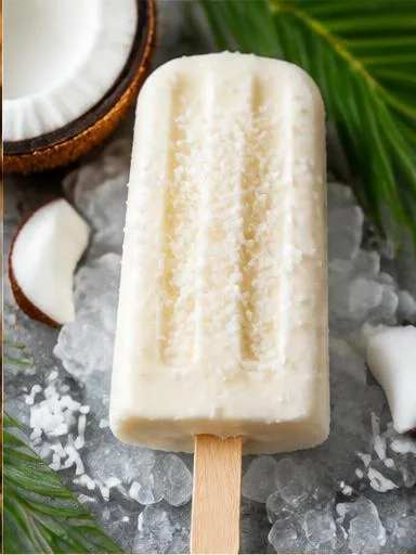 Picolé proteico de coco