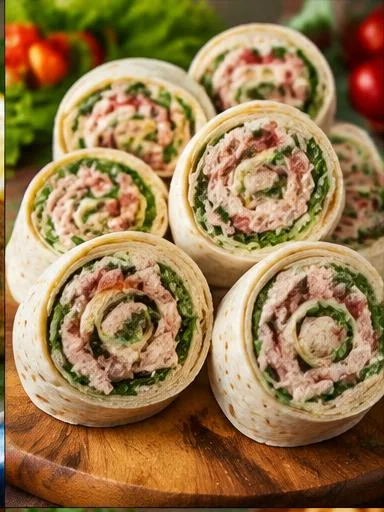 Enroladinho de wrap com atum