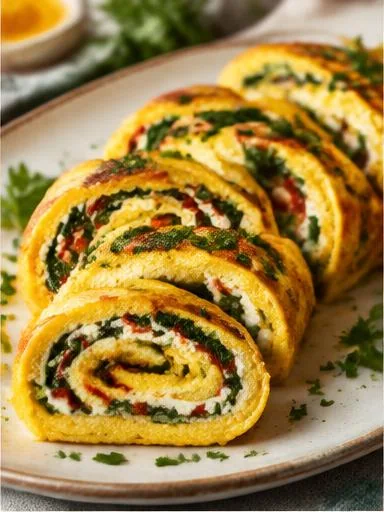 Omelete enrolado recheado