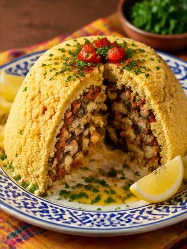Cuscuz recheado de sardinha