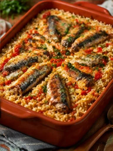 Arroz de sardinha de forno