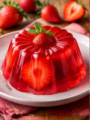 Gelatina proteica de morango