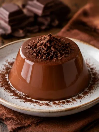 Flan de chocolate proteico de geladeira