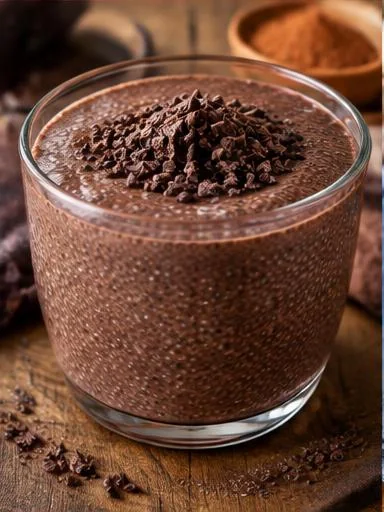 Pudim de chia com cacau