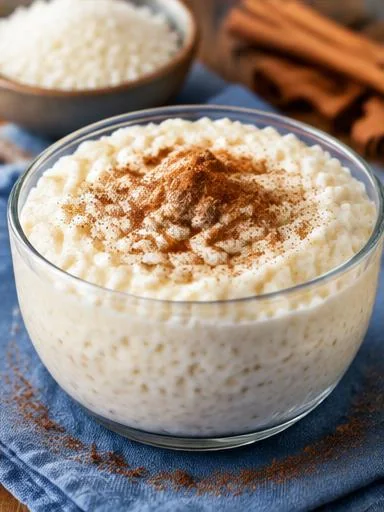 Arroz doce proteico gelado