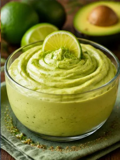 Creme gelado de abacate com limão