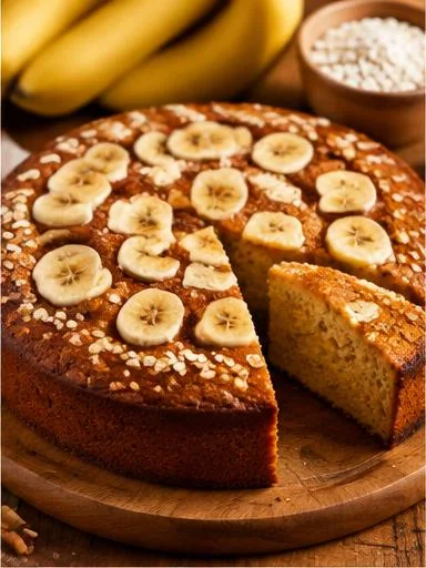 Bolo de banana com aveia