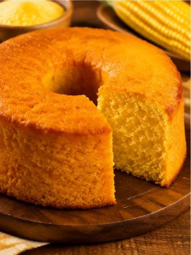Bolo de fubá proteico