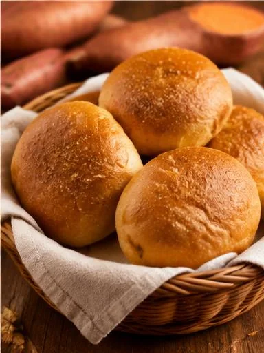 Pão de batata-doce proteico