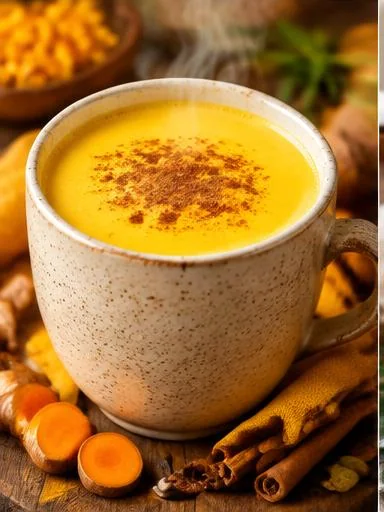 Leite dourado de cúrcuma