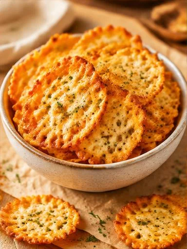 Chips crocantes de queijo